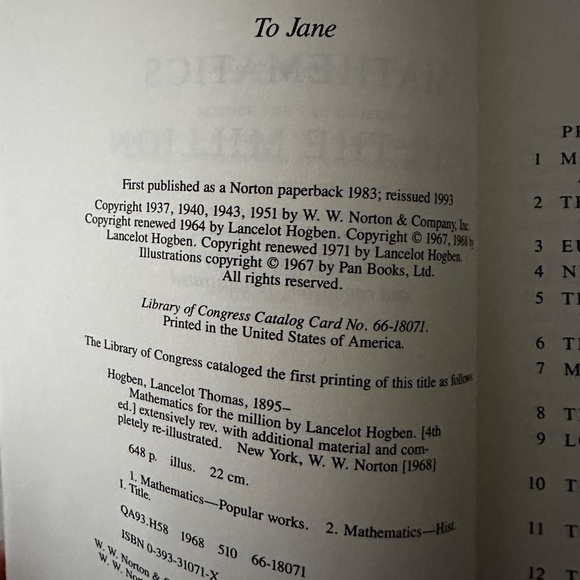 Mathematics for the Million: How to Master the Magic of Numbers Book - Picture 6 of 6